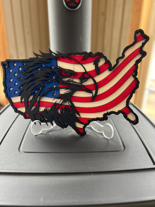 Eagle embossed American Flag